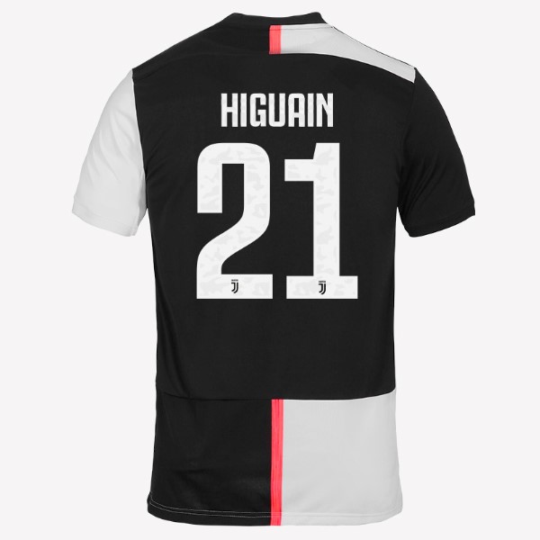 Camiseta Juventus NO.21 Higuain Replica Primera Ropa 2019/20 Blanco Negro